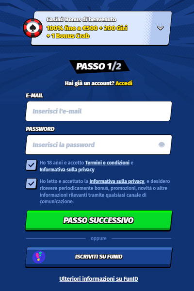 Registrazione a BigClash